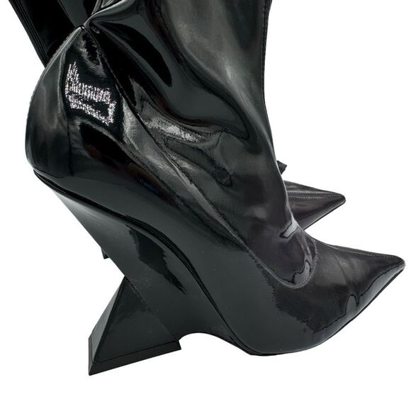 NEW The Attico Cheope Patent Leather Stretch Thigh Boots Size 5.5 - Picture 8 of 13